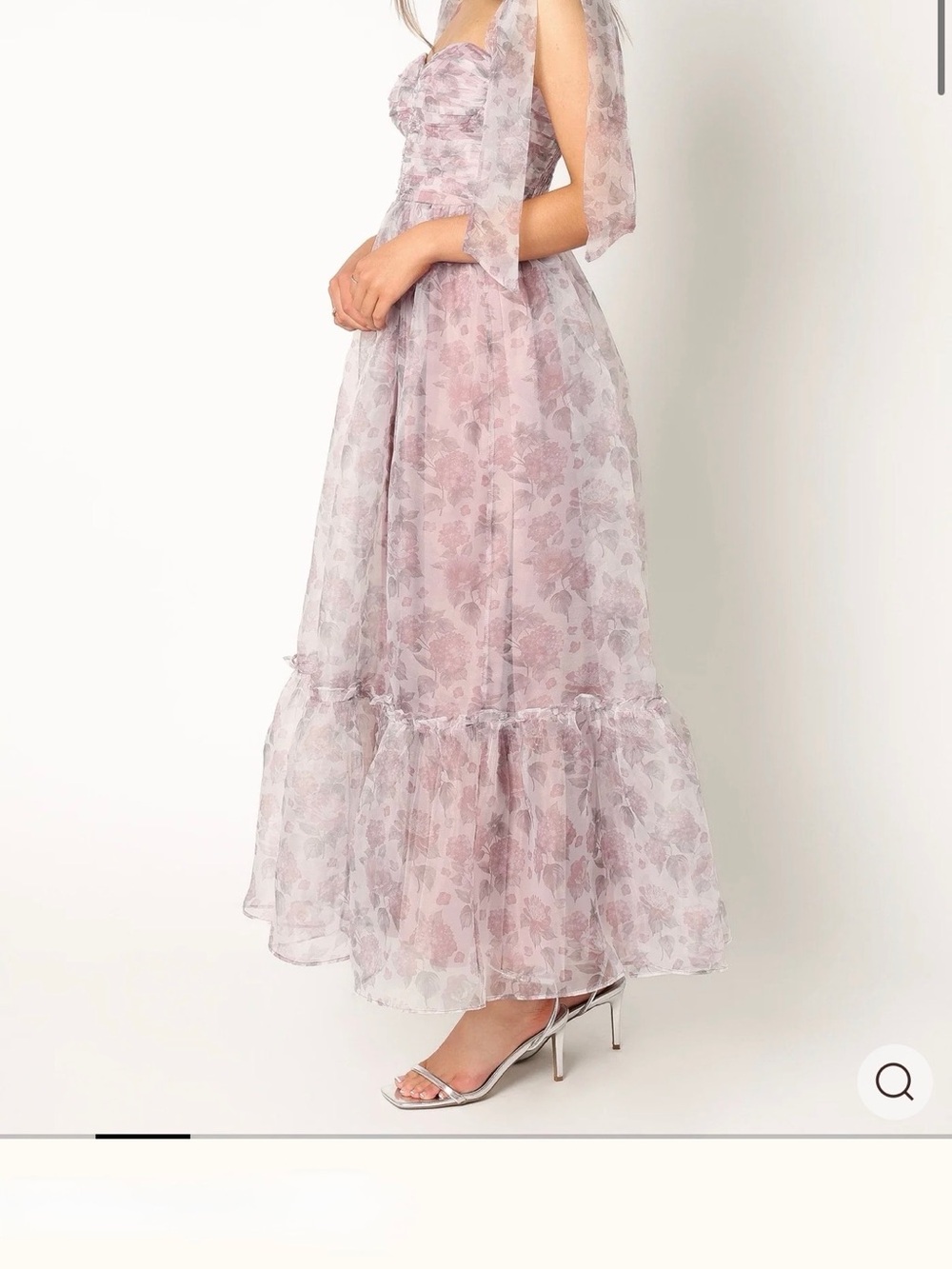 Petal and Pup Sheer Floral purple pink  Maxi Dress with Sweetheart Neckline - Picture 2 of 5